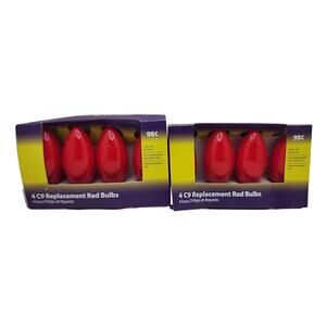 Light Keeper Pro C7 Replacement Bulbs Ceramic Red 4 Count Christmas Lot of 2